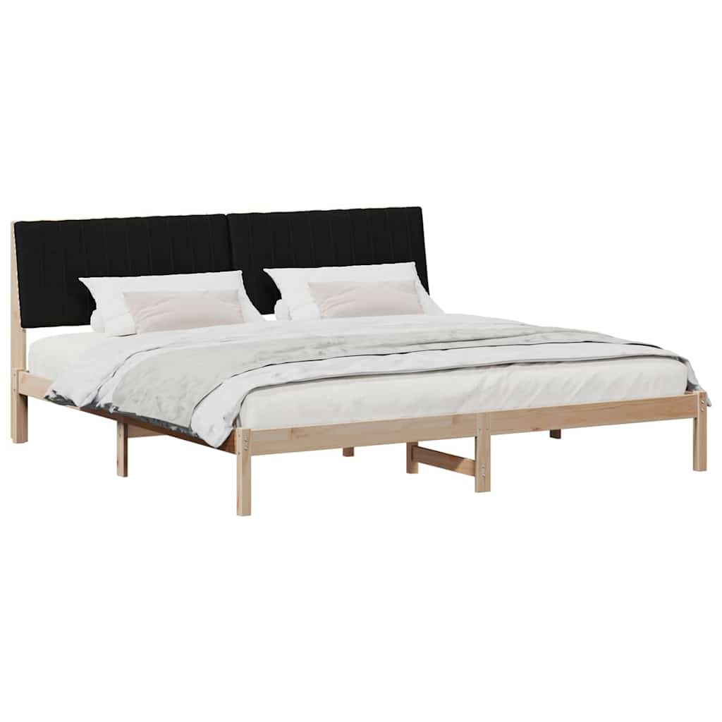 Cadre de lit avec tête de lit Marron 200 x 200 cm Pin massif