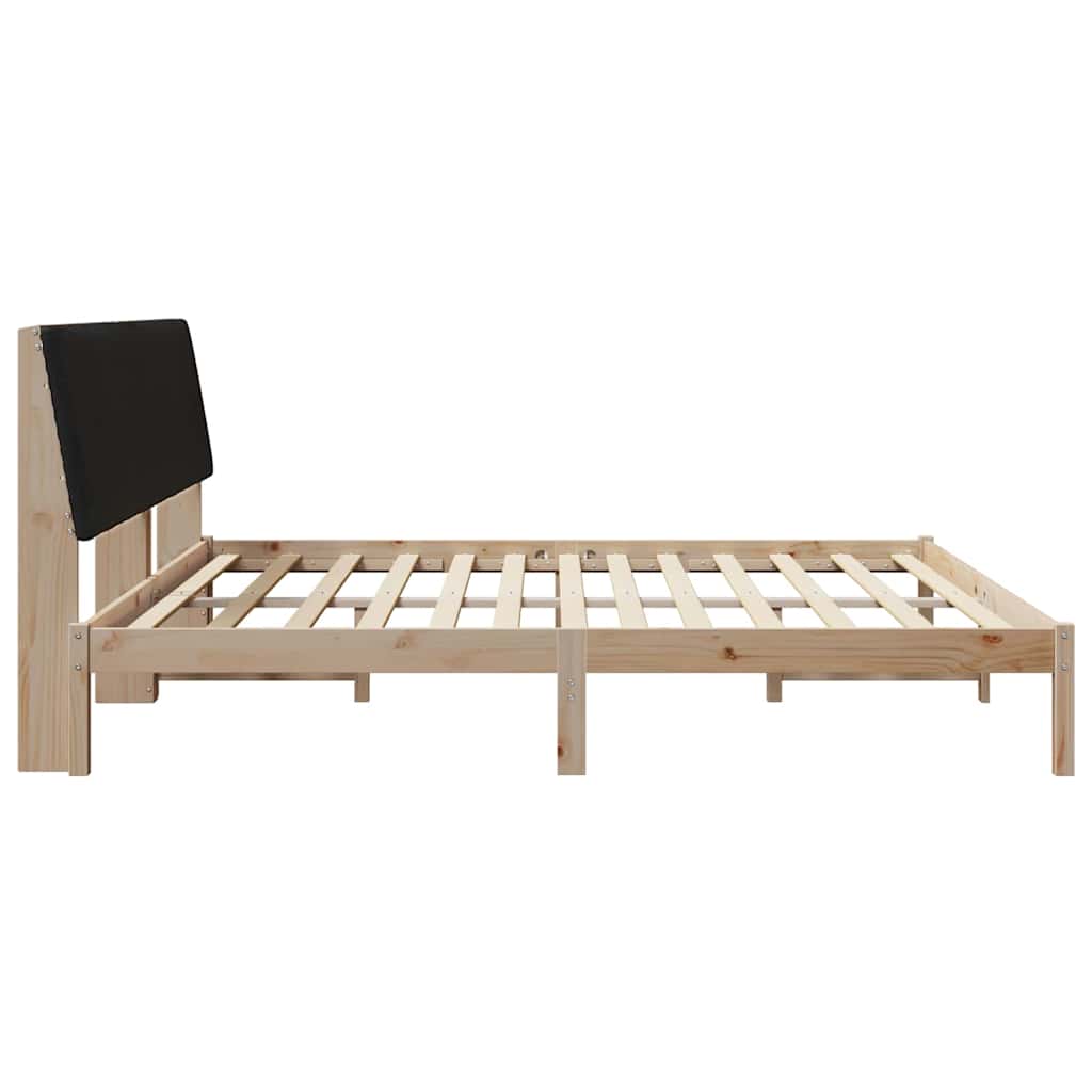 Cadre de lit avec tête de lit Marron 200 x 200 cm Pin massif