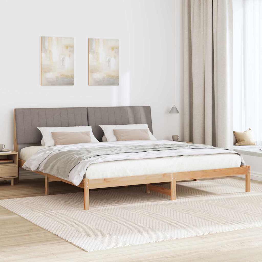 Cadre de lit avec tête de lit Marron 200 x 200 cm Pin massif