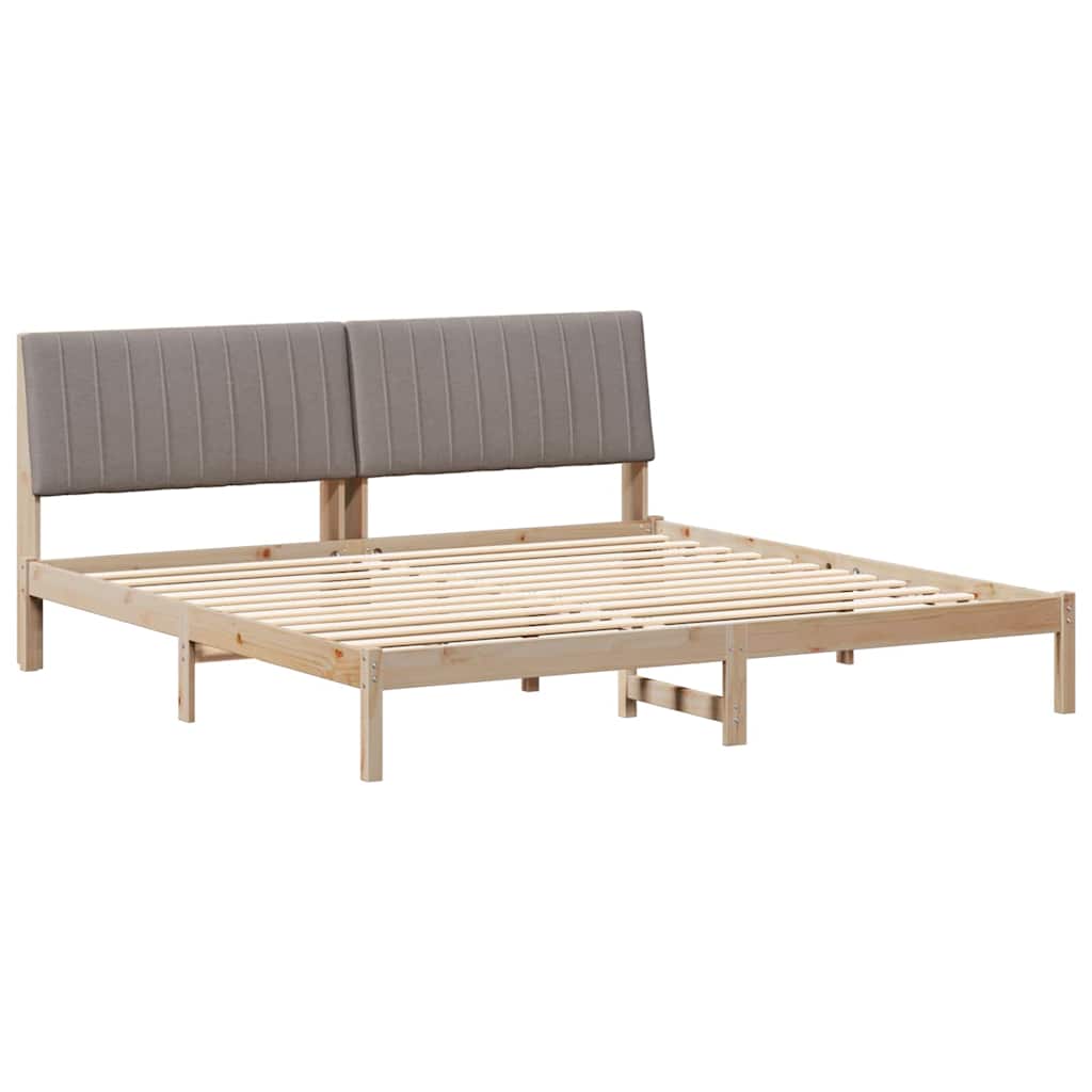 Cadre de lit avec tête de lit Marron 200 x 200 cm Pin massif