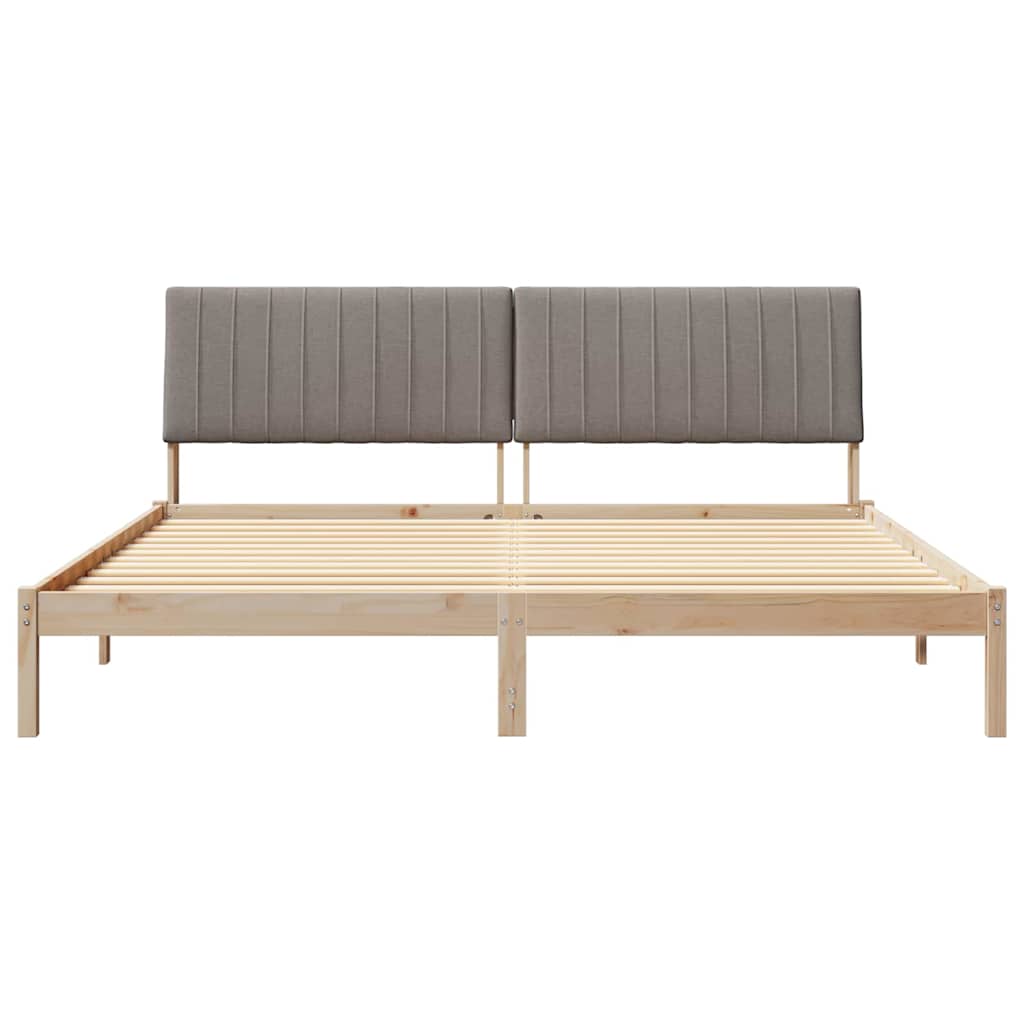 Cadre de lit avec tête de lit Marron 200 x 200 cm tissu - XIOS