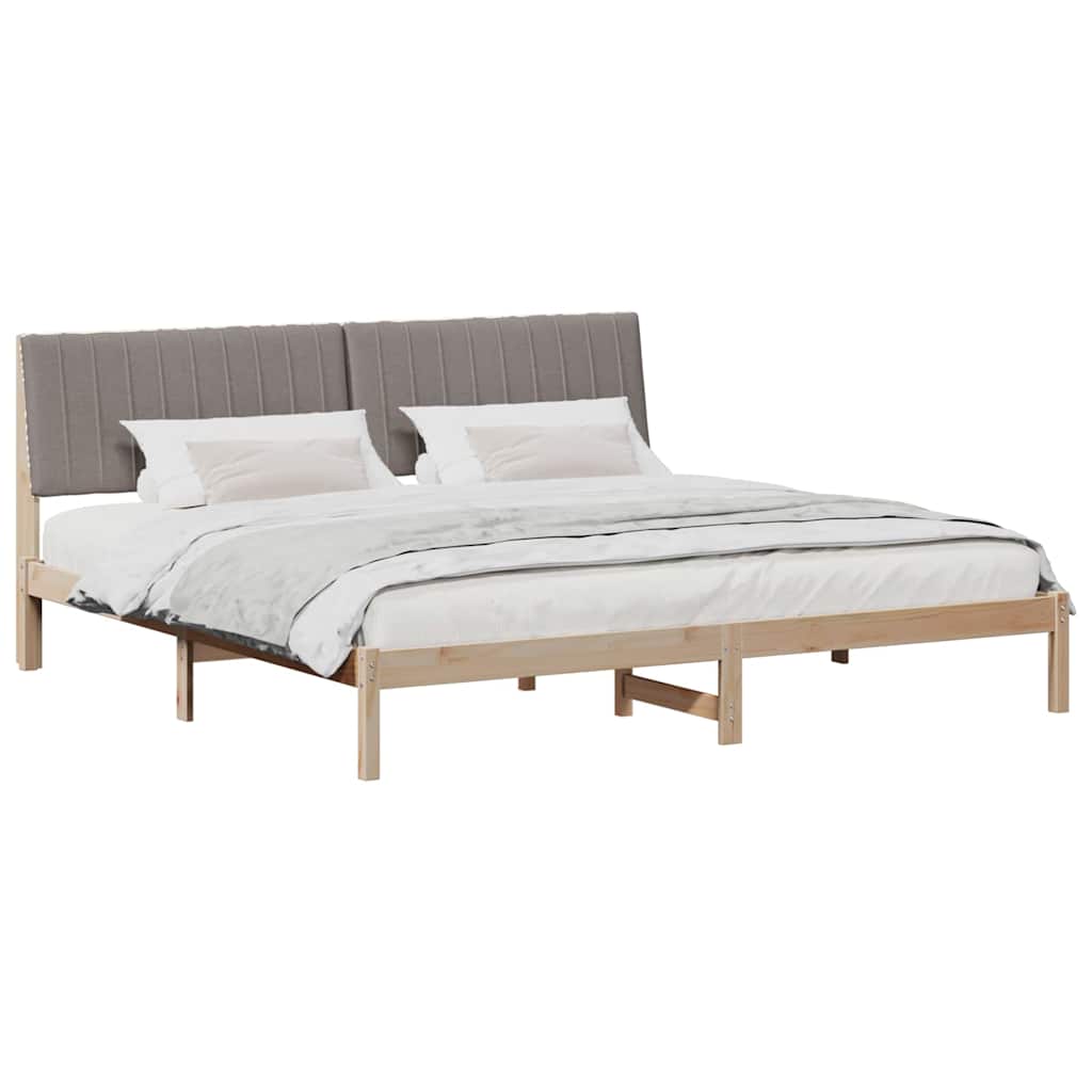 Cadre de lit avec tête de lit Marron 200 x 200 cm Pin massif