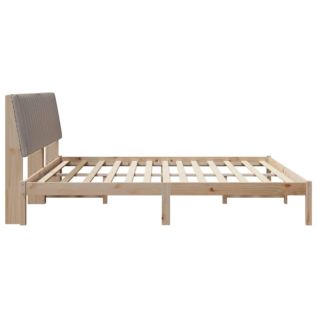Cadre de lit avec tête de lit Marron 200 x 200 cm Pin massif
