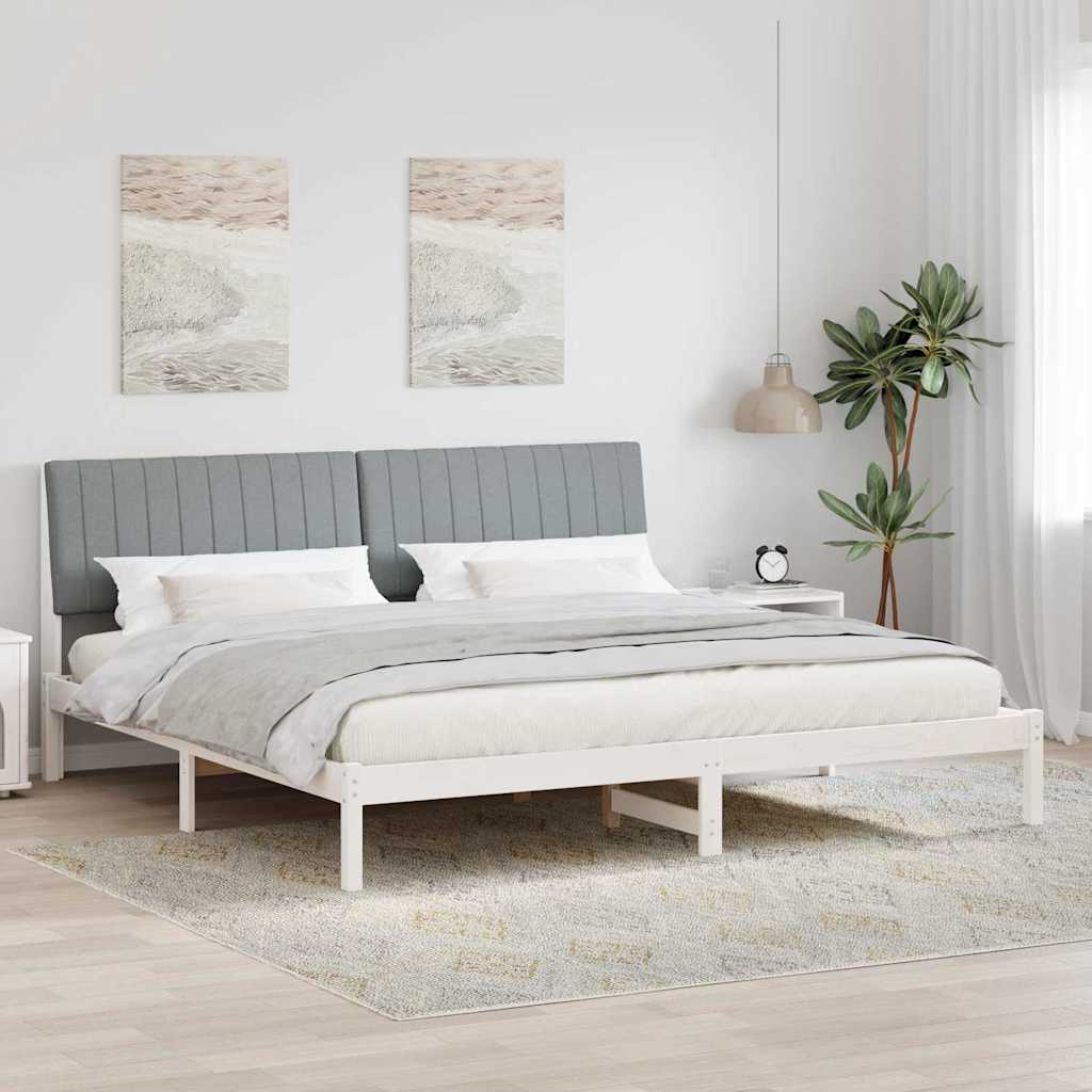 Cadre de lit avec tête de lit Blanc 200 x 200 cm Pin massif - XIOS