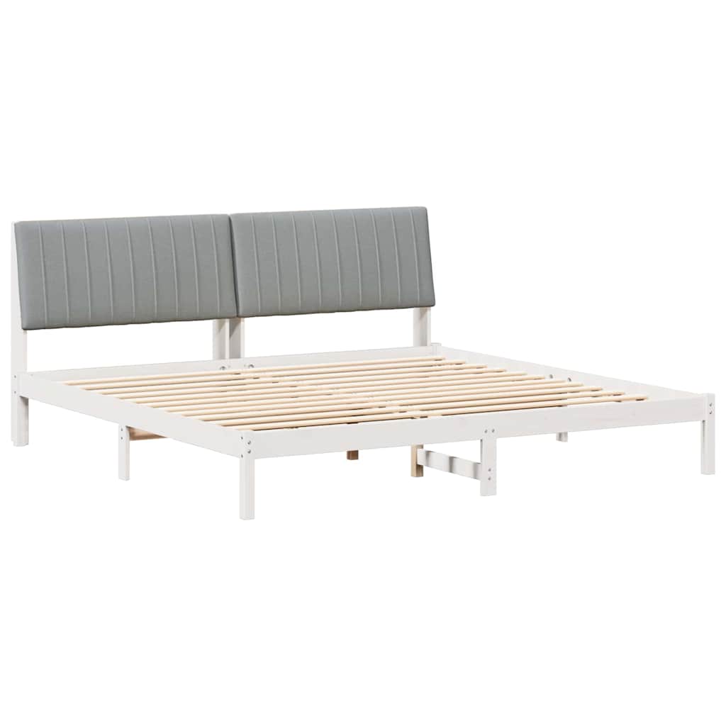 Cadre de lit avec tête de lit Blanc 200 x 200 cm Pin massif - XIOS