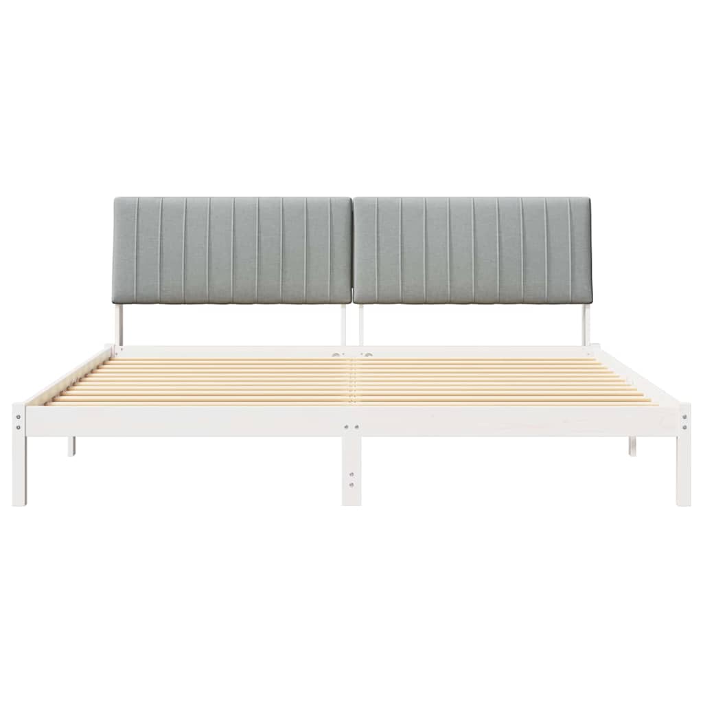 Cadre de lit avec tête de lit Blanc 200 x 200 cm Pin massif - XIOS
