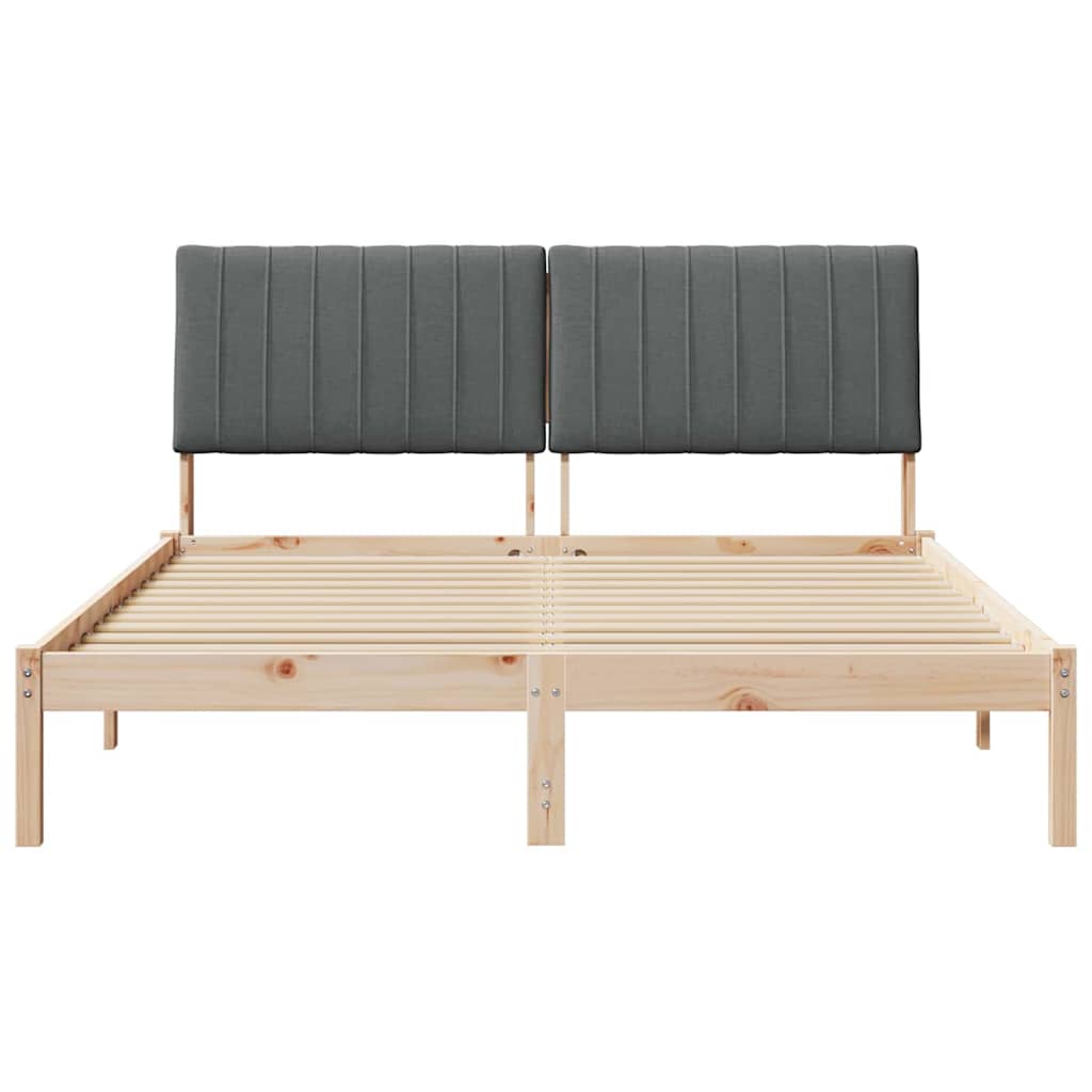 Cadre de lit avec tête de lit Marron 160 x 200 cm Pin massif - XIOS