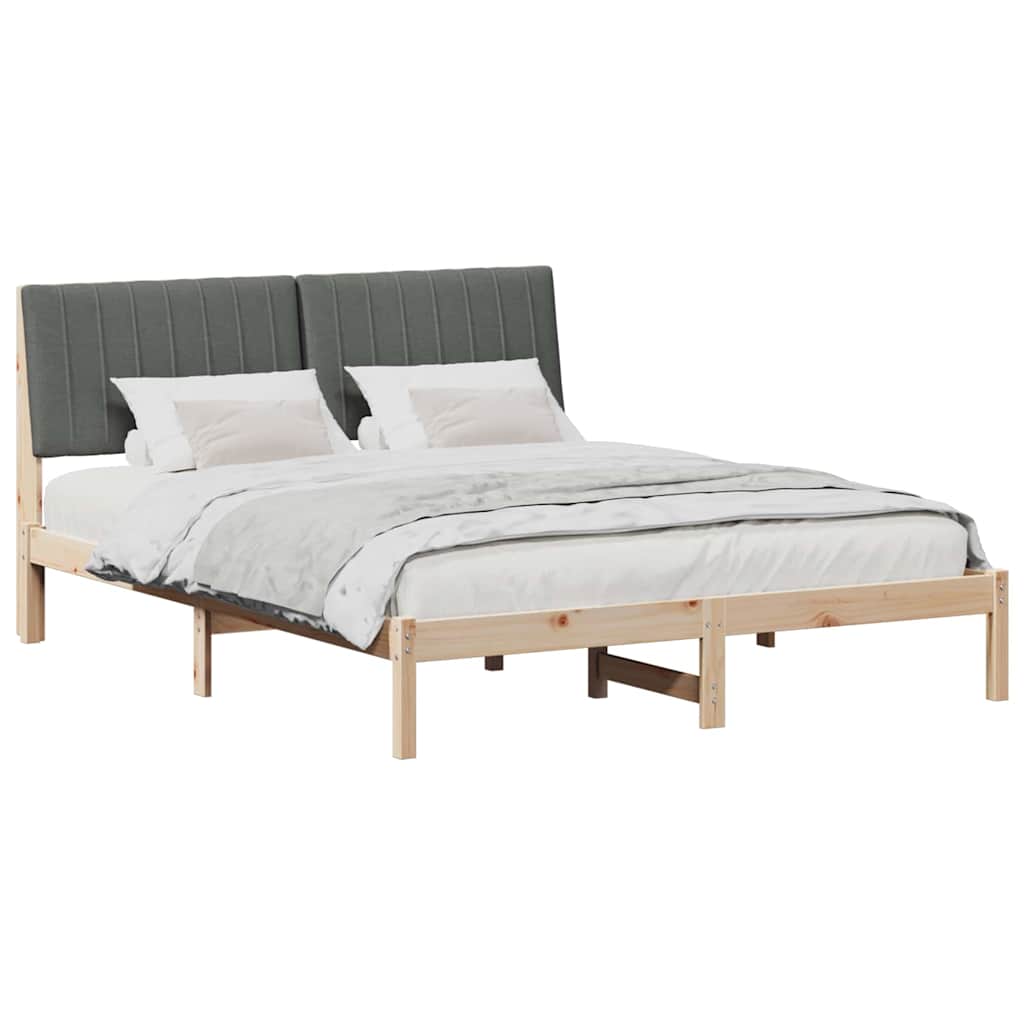 Cadre de lit avec tête de lit Marron 160 x 200 cm Pin massif - XIOS