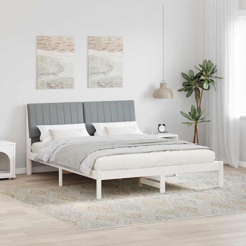 Cadre de lit avec tête de lit Blanc 160 x 200 cm Pin massif - XIOS