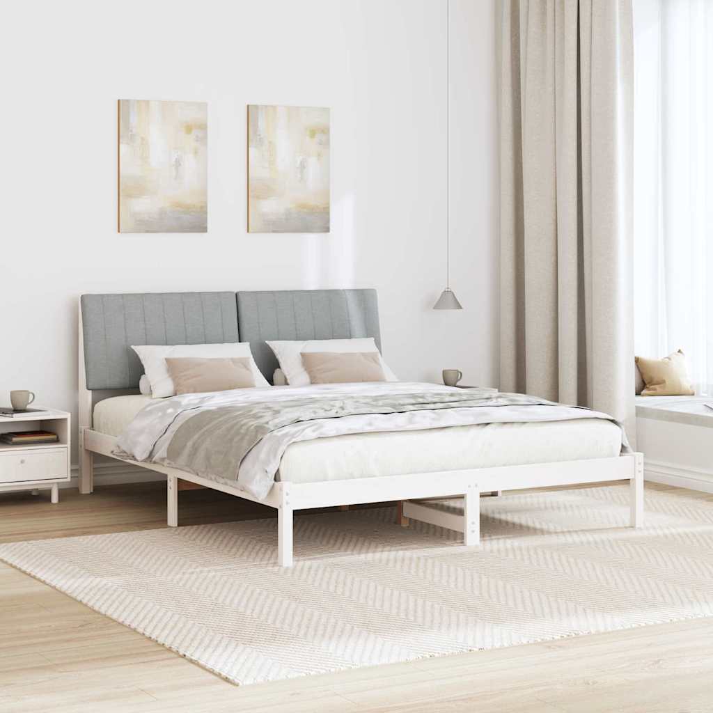 Cadre de lit avec tête de lit Blanc 160 x 200 cm Pin massif - XIOS