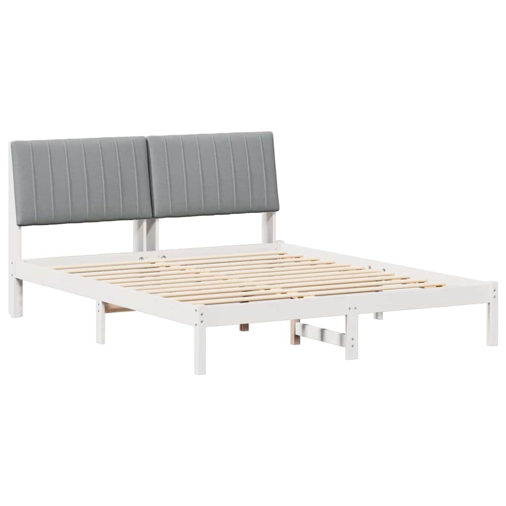 Cadre de lit avec tête de lit Blanc 160 x 200 cm Pin massif - XIOS
