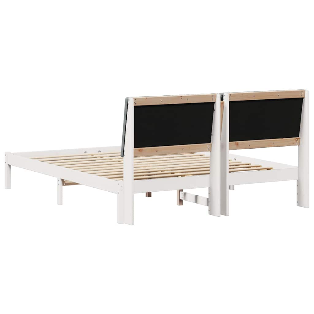Cadre de lit avec tête de lit Blanc 160 x 200 cm Pin massif - XIOS