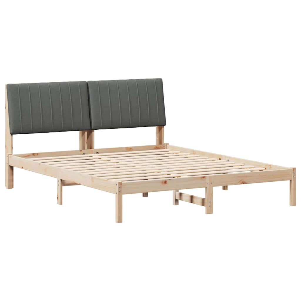 Cadre de lit avec tête de lit Marron 150 x 200 cm Pin massif