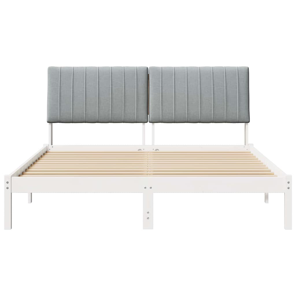 Cadre de lit avec tête de lit Blanc 150 x 200 cm Pin massif - XIOS
