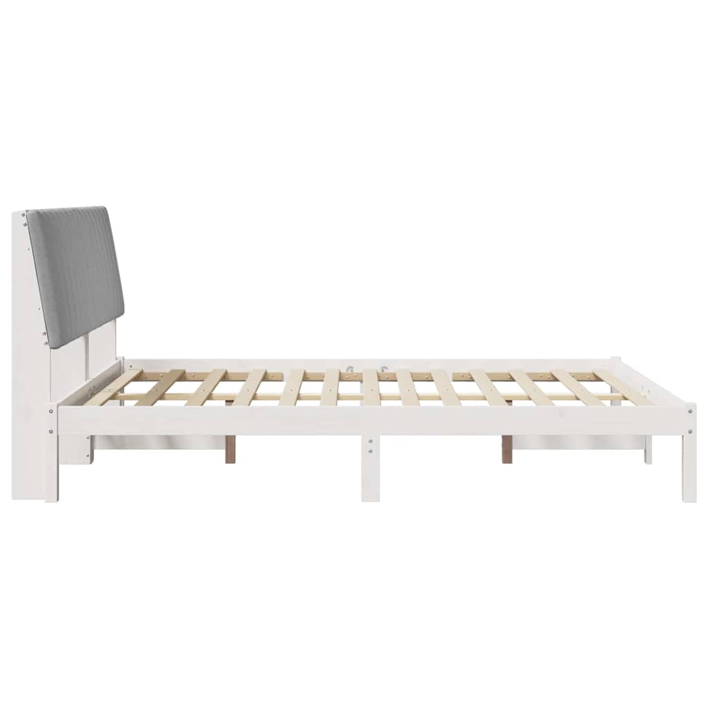 Cadre de lit avec tête de lit Blanc 150 x 200 cm Pin massif - XIOS