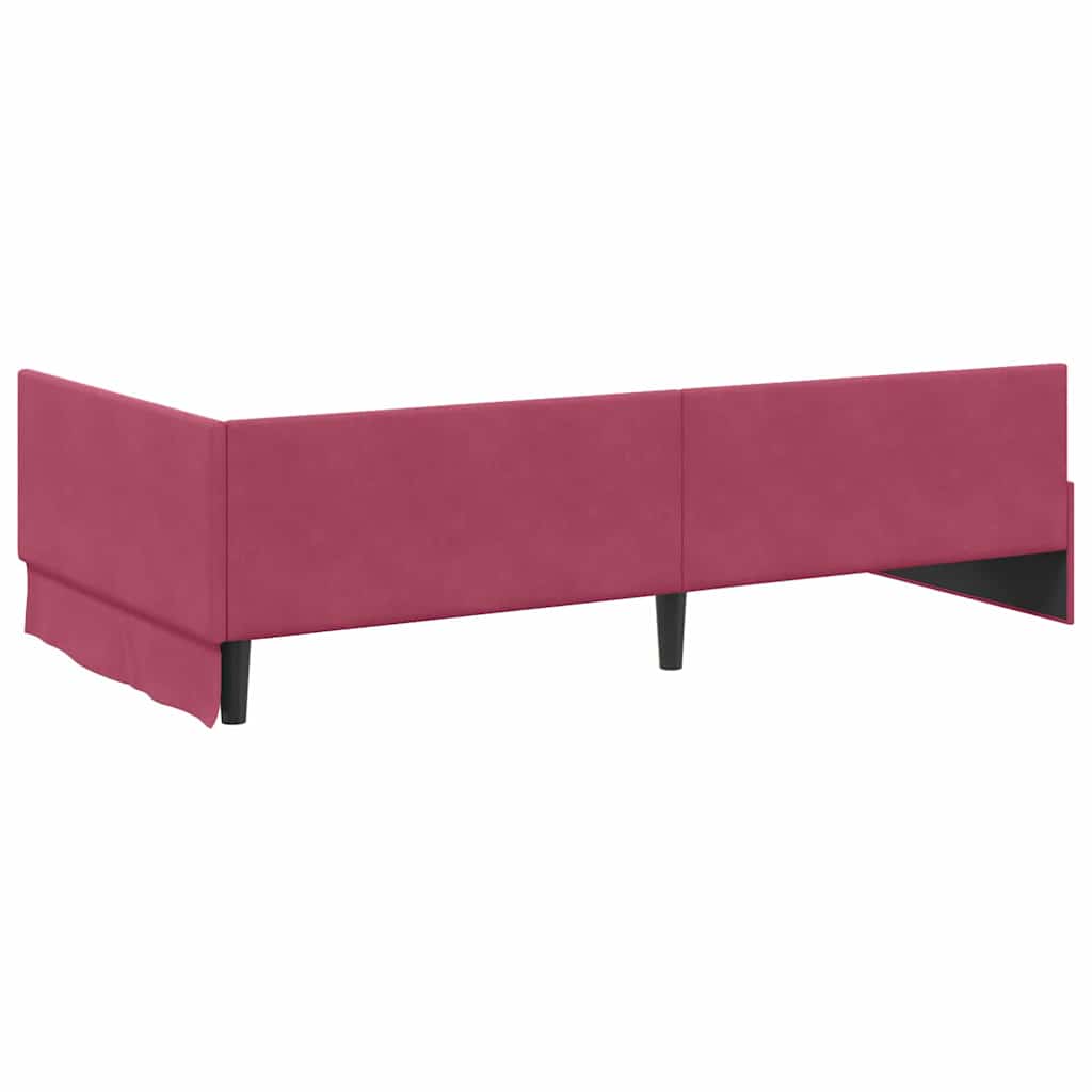 Cadre de lit d'angle avec matelas Autre 2 pc Vert Velours