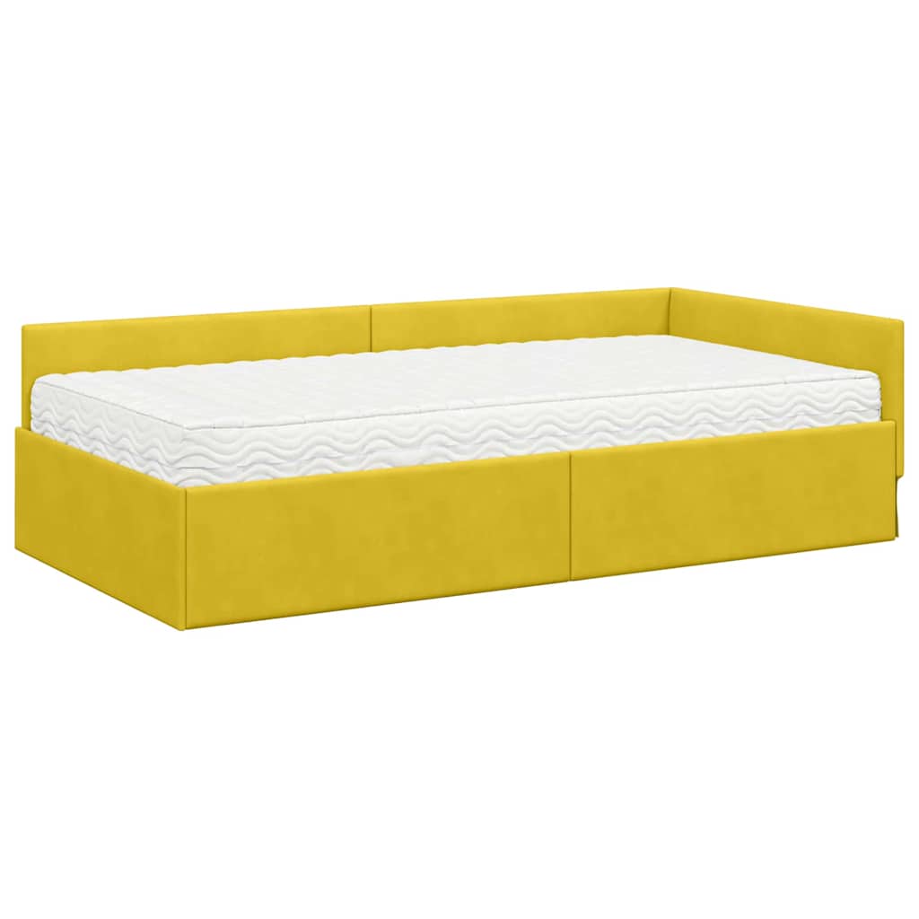 Cadre de lit d'angle avec matelas Autre 2 pcs Vert Velours - XIOS