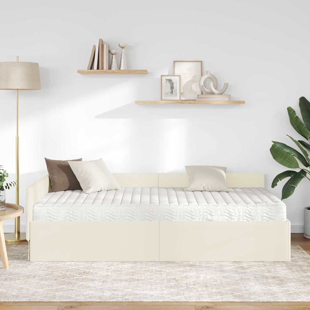 Cadre de lit d'angle avec matelas Autre 2 pcs Gris Velours - XIOS