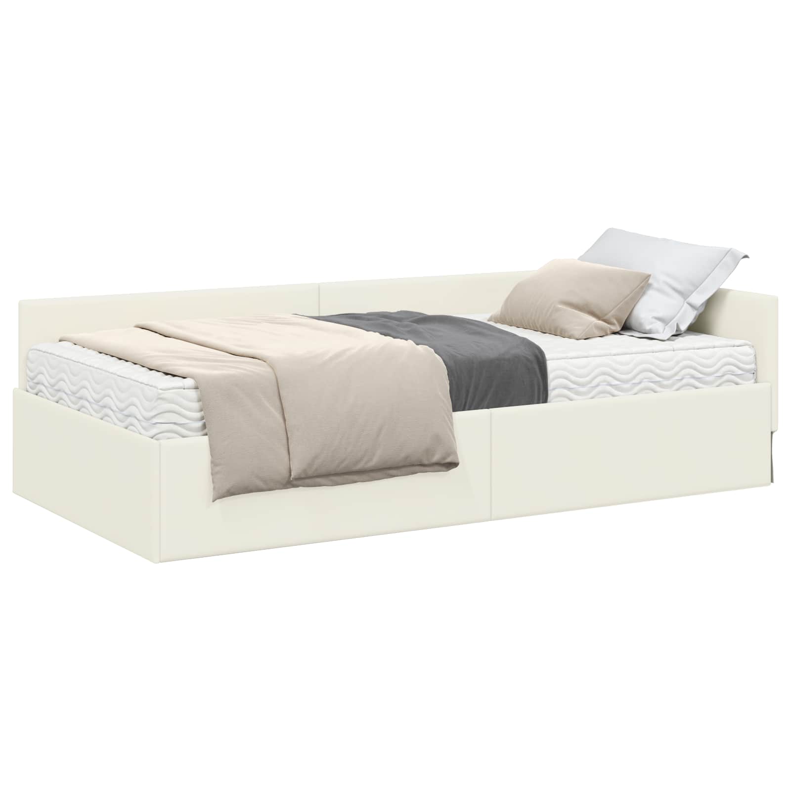 Cadre de lit d'angle avec matelas Autre 2 pcs Gris Velours - XIOS