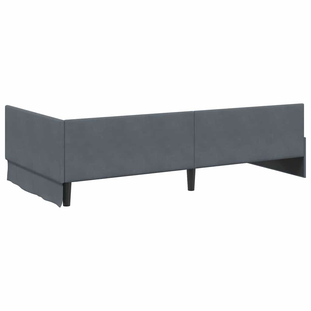 Cadre de lit d'angle avec matelas Autre 2 pcs Gris Velours - XIOS