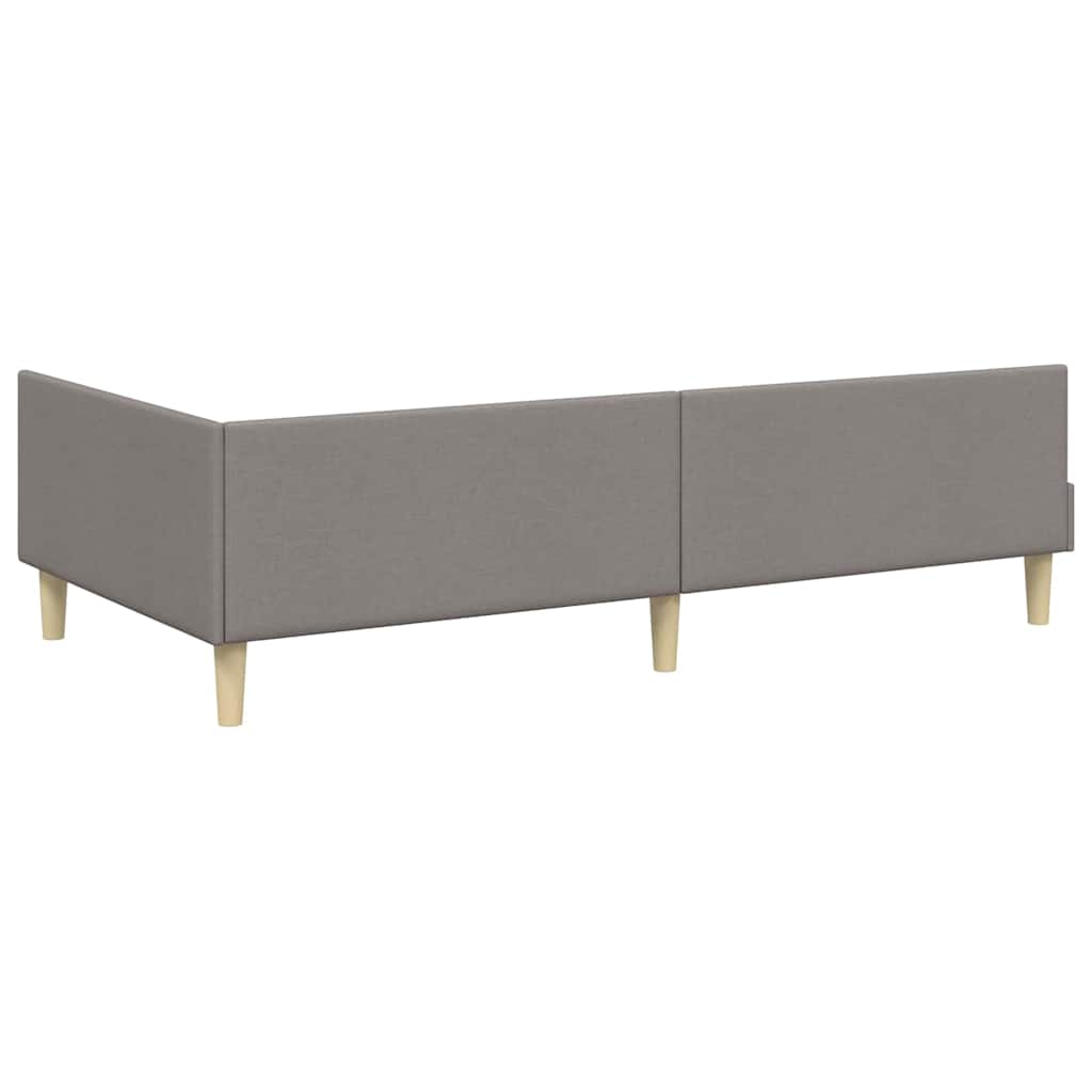 Cadre de lit d'angle avec matelas Autre 2 pièces Taupe tissu