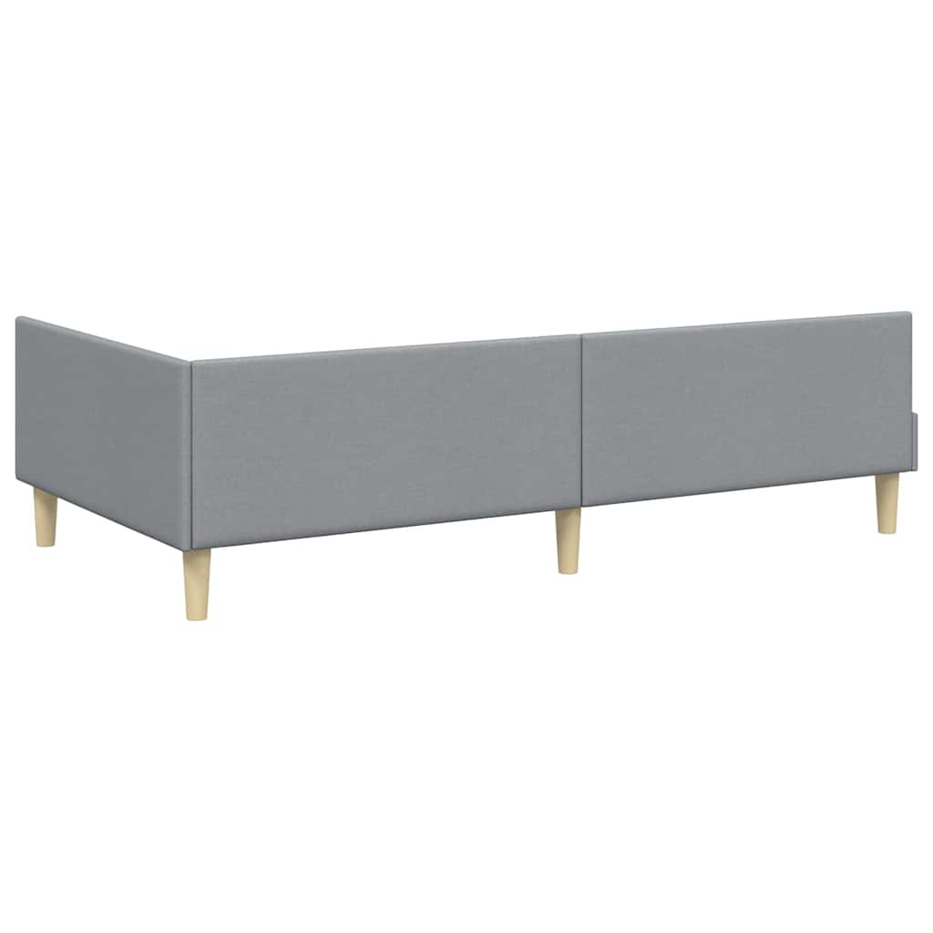 Cadre de lit d'angle avec matelas 2 pcs Gris clair tissu - XIOS