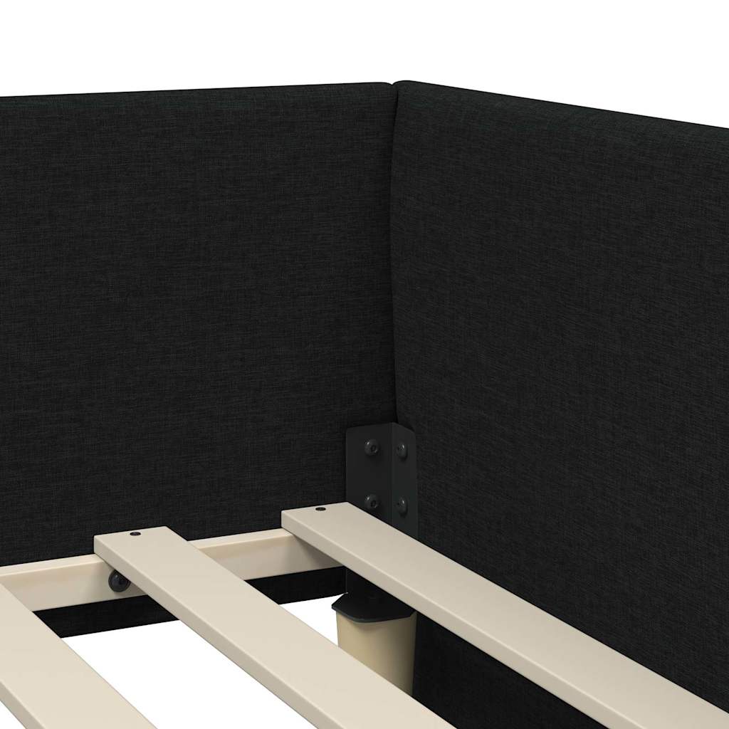 Cadre de lit d'angle avec matelas avec matelas 2 pcs Vert tissu - XIOS