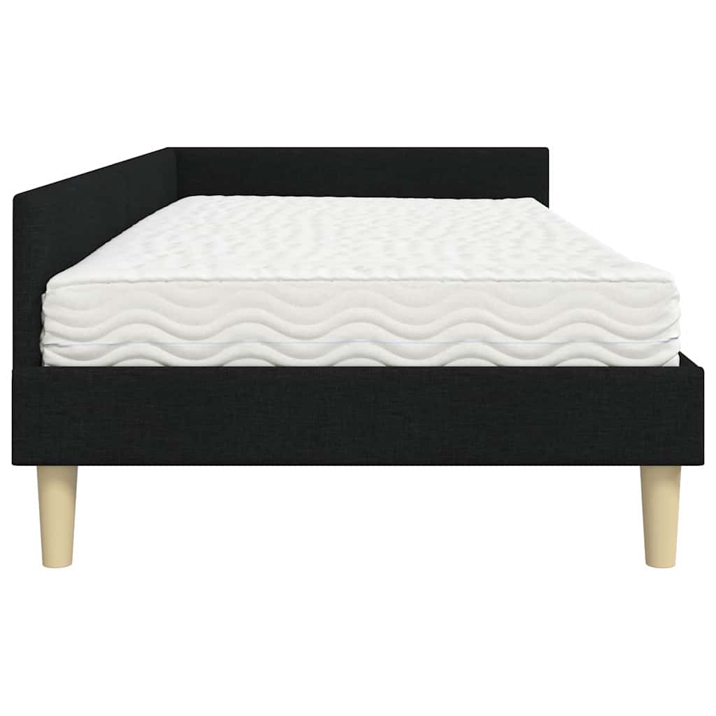 Cadre de lit d'angle avec matelas avec matelas 2 pcs Vert tissu - XIOS
