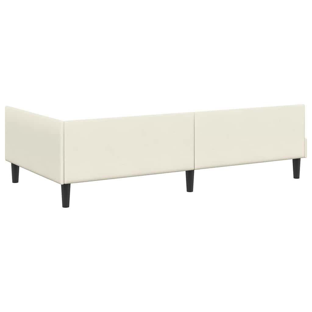 Cadre de lit d'angle avec matelas Autre 2 pcs Crème Velours - XIOS