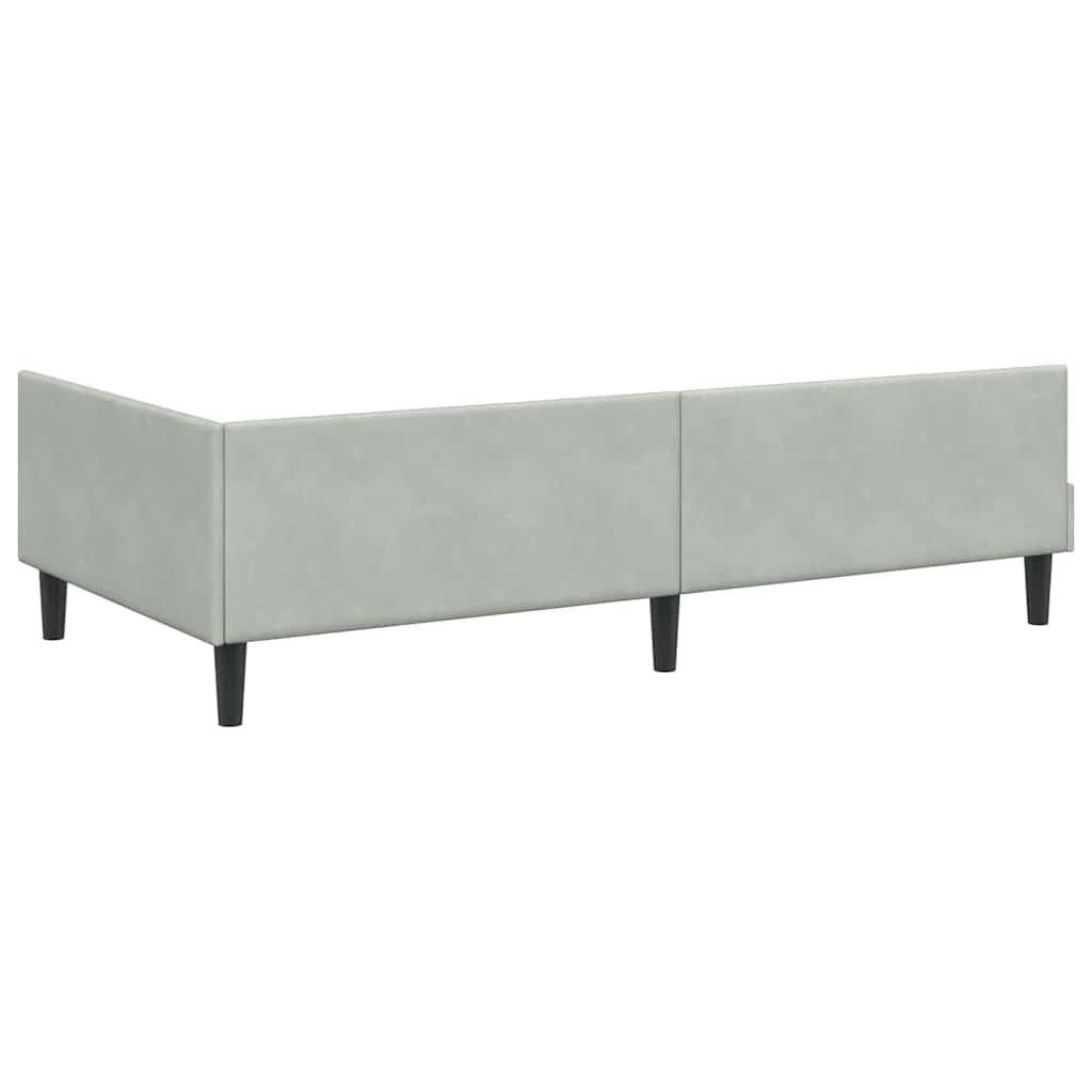 Cadre de lit d'angle avec matelas 2 pcs Gris clair Velours - XIOS