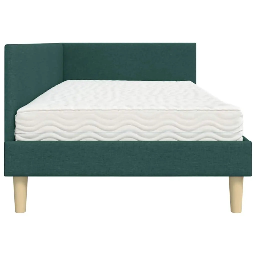 Cadre de lit d’angle avec matelas 2 pc Vert foncé 90 x 190 cm - XIOS