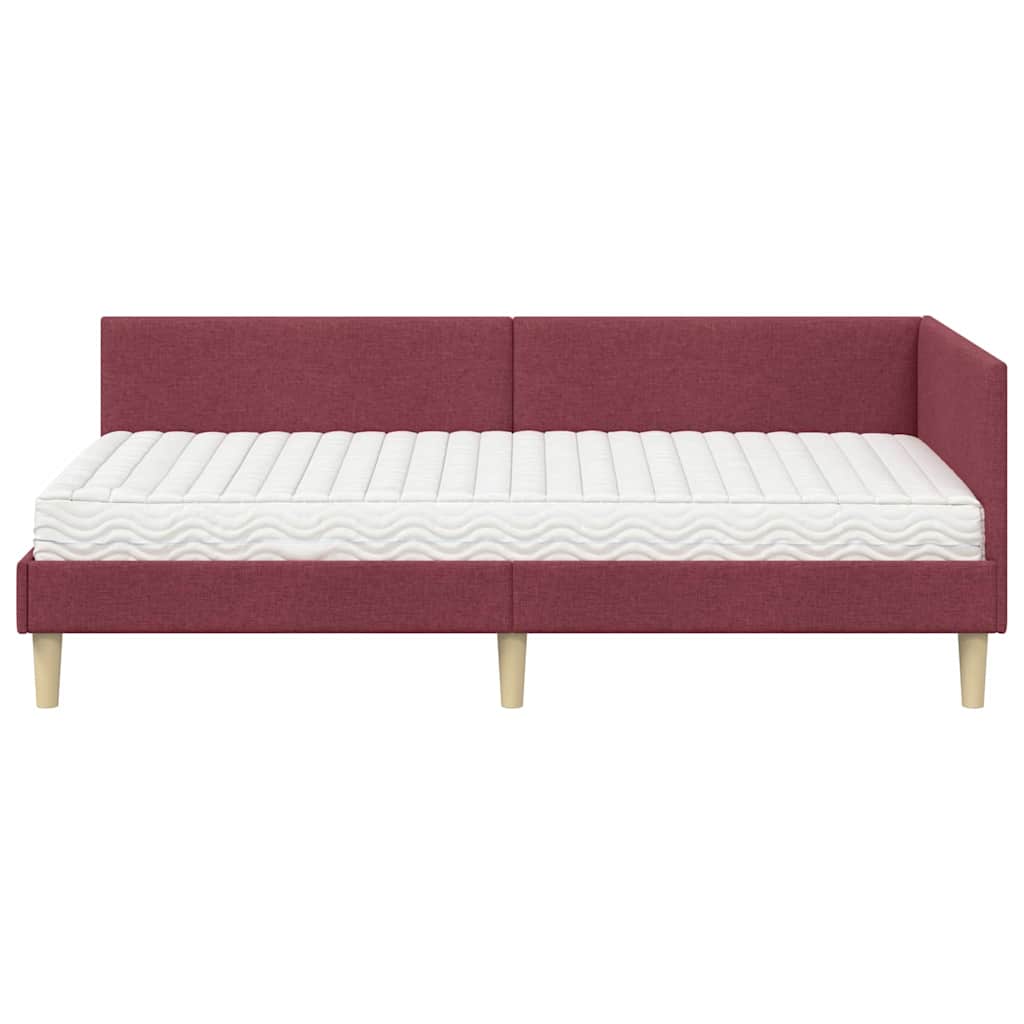Cadre de lit d'angle avec matelas Autre 2 pcs Gris tissu - XIOS