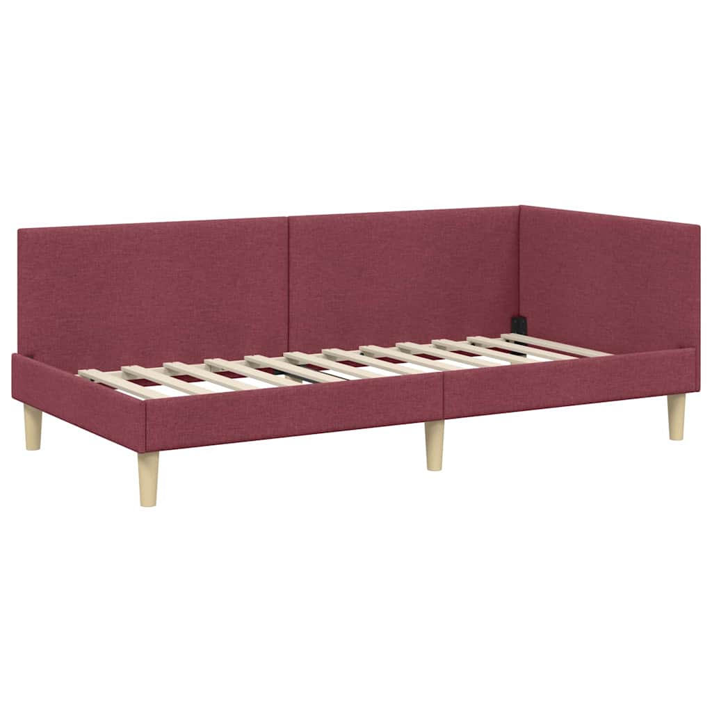 Cadre de lit d'angle avec matelas Autre 2 pcs Gris tissu - XIOS
