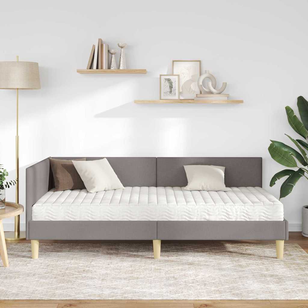 Cadre de lit d'angle avec matelas Autre 2 pcs Taupe tissu - XIOS