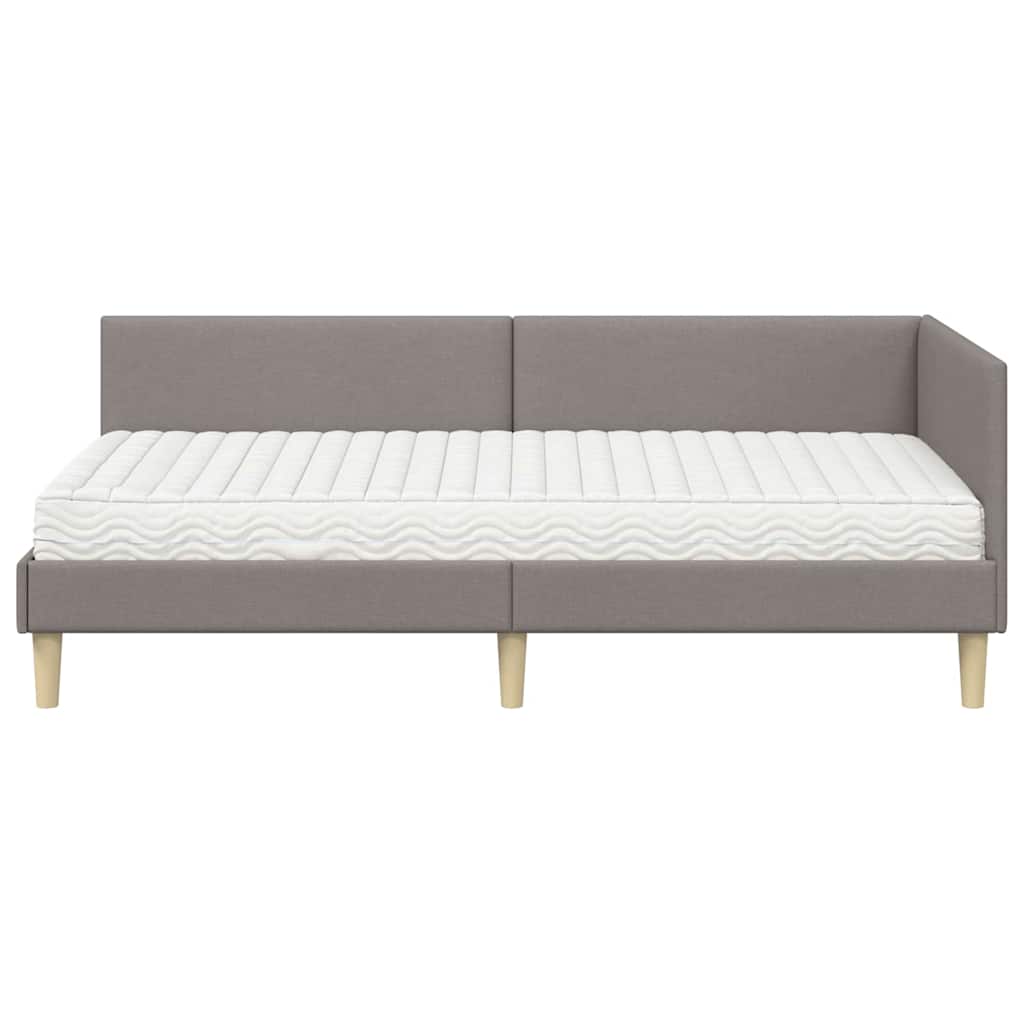 Cadre de lit d'angle avec matelas Autre 2 pcs Taupe tissu - XIOS