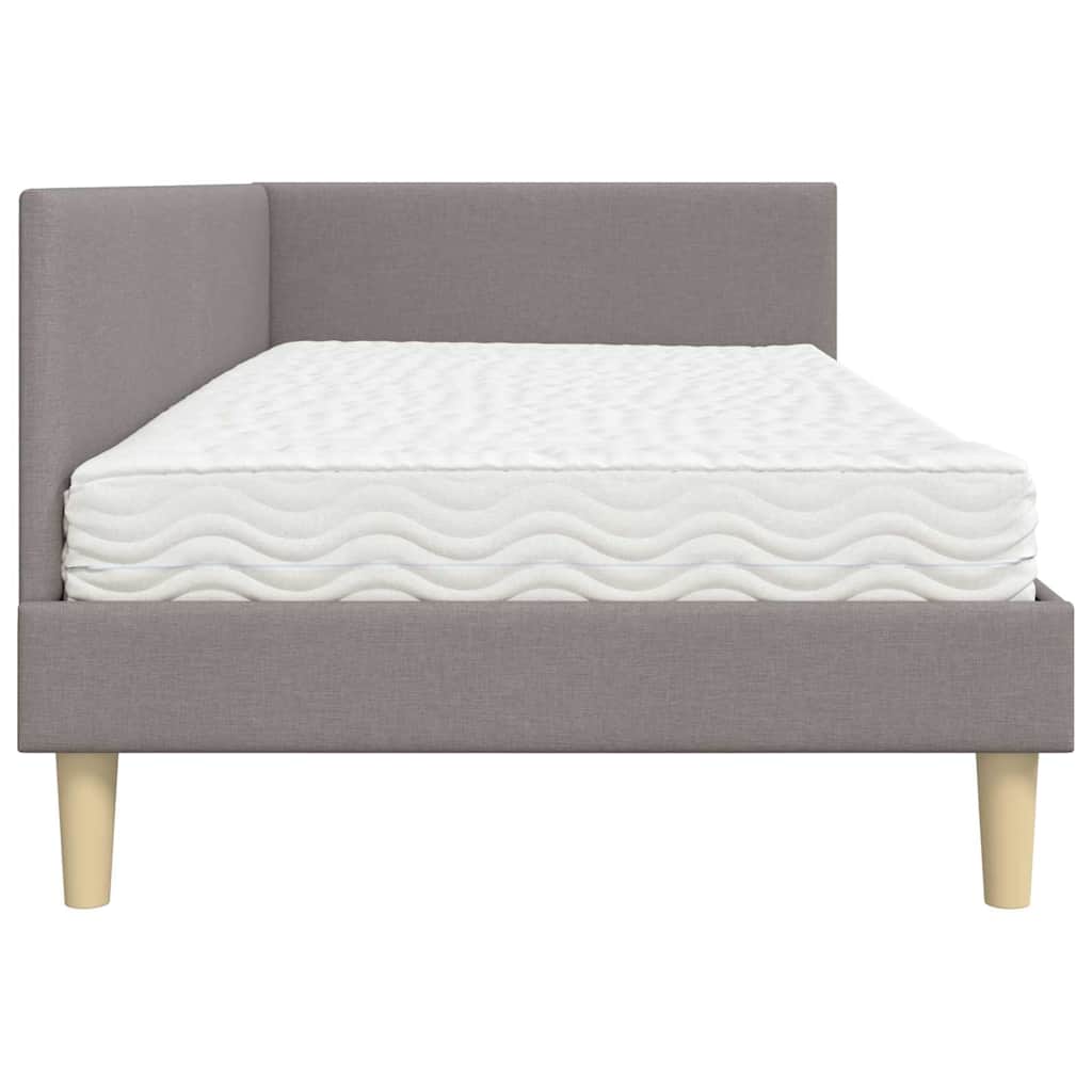 Cadre de lit d'angle avec matelas Autre 2 pcs Taupe tissu - XIOS