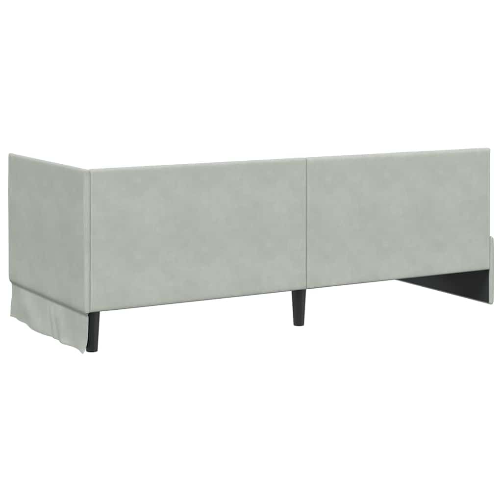 Cadre de lit d'angle avec matelas 2 pcs Gris clair Velours - XIOS