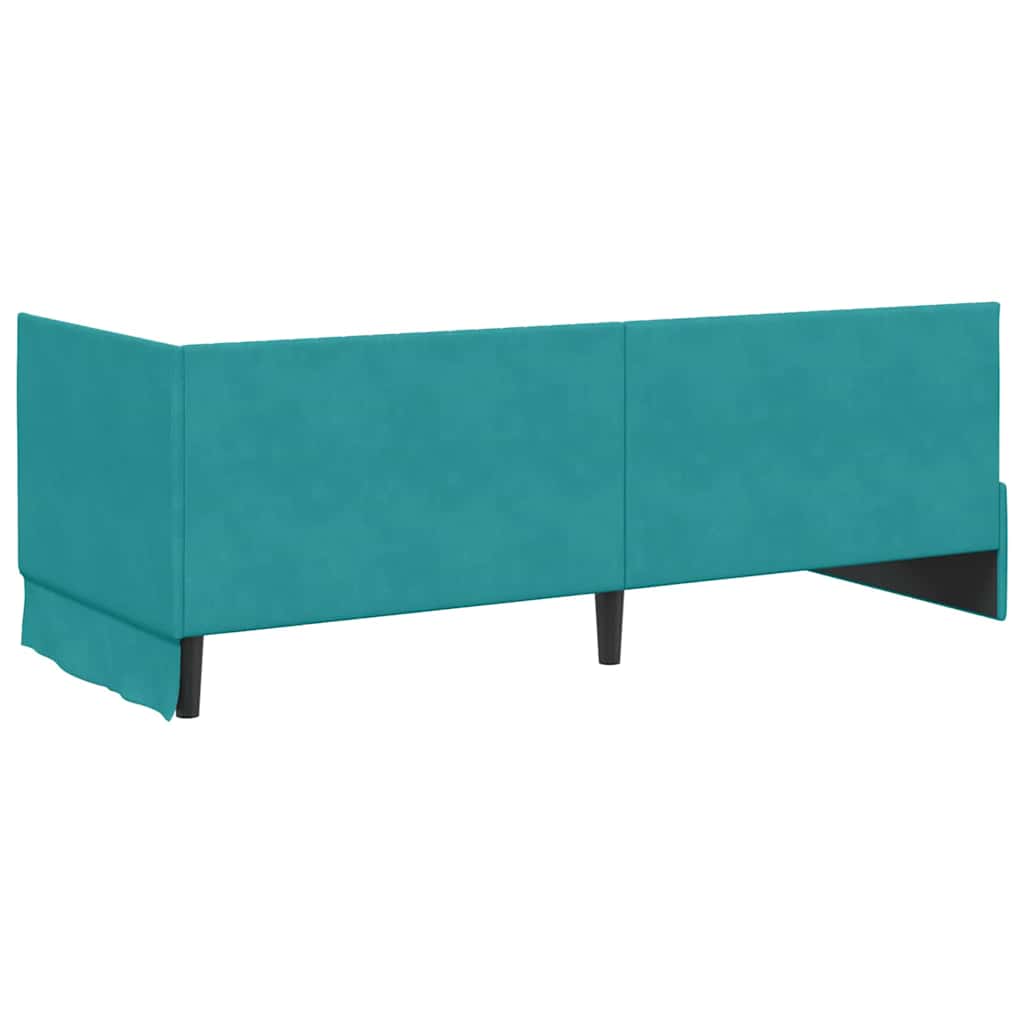 Cadre de lit d'angle avec matelas 2 pcs Turquoise Velours - XIOS