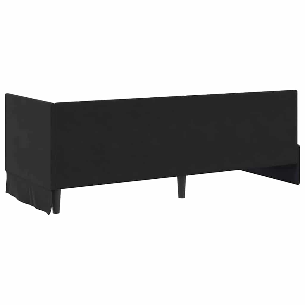 Cadre de lit d'angle avec matelas 2 pcs Noir Velours - XIOS
