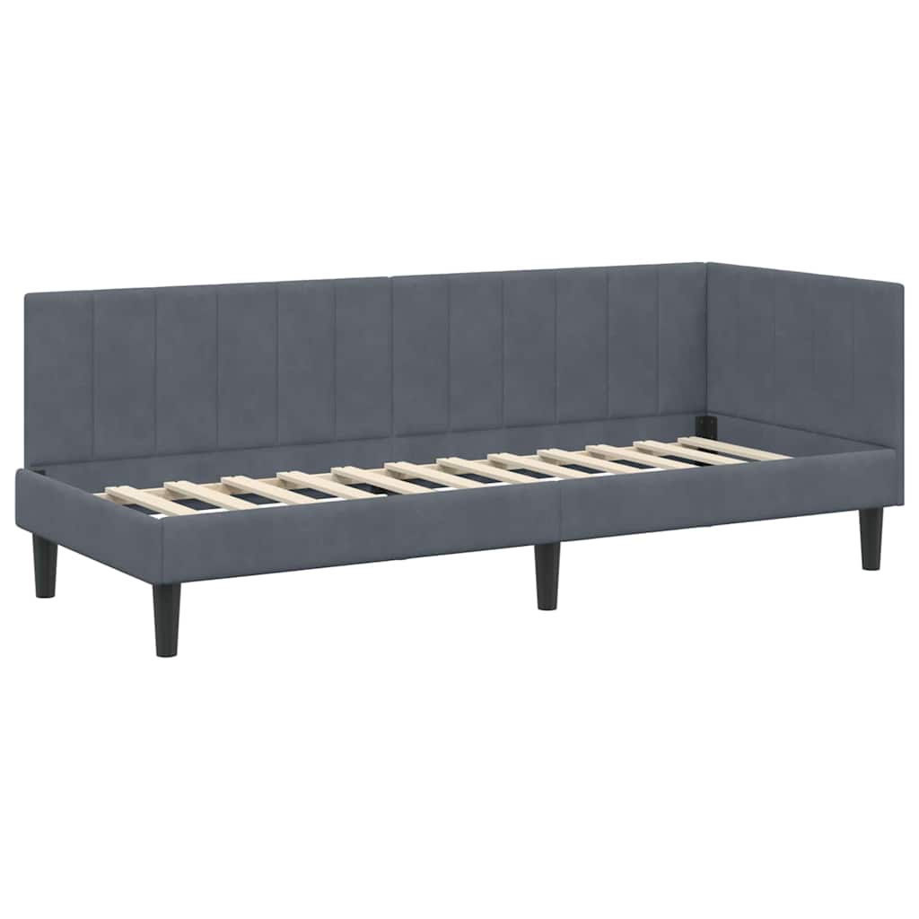 Cadre de lit d'angle avec matelas 2 pcs Gris Velours - XIOS