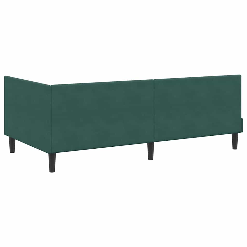 Cadre de lit d'angle Vert foncé 90 x 190 cm Velours - XIOS