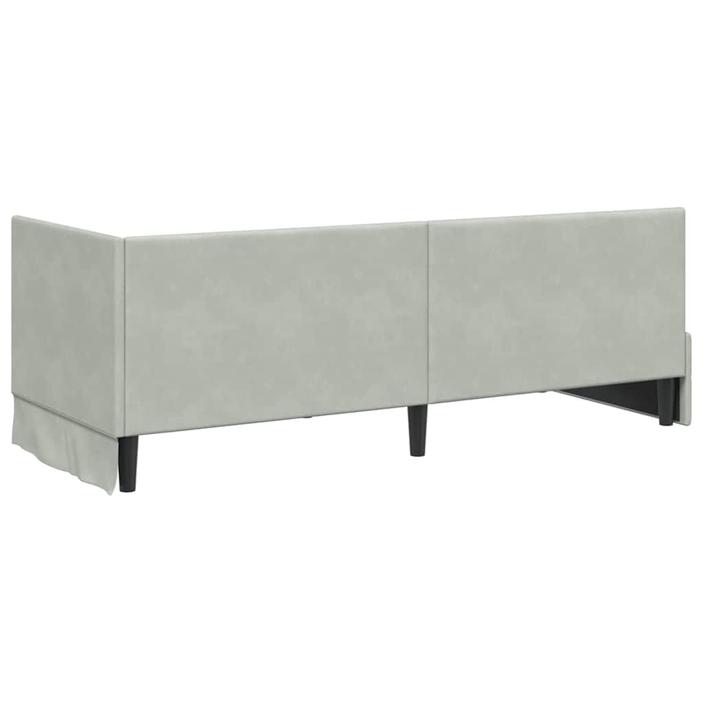 Cadre de lit d'angle avec matelas 2 pcs Gris clair Velours - XIOS
