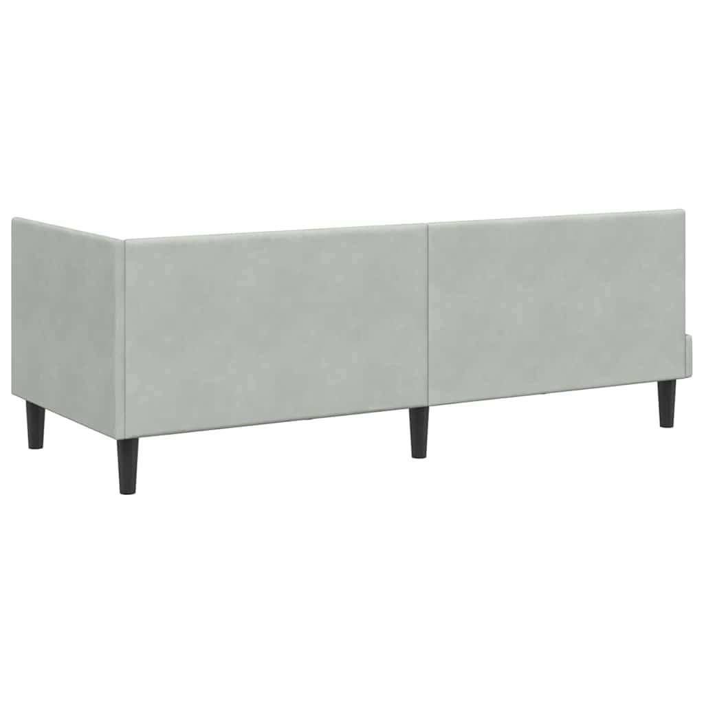 Cadre de lit d'angle avec matelas 2 pcs Gris clair Velours - XIOS