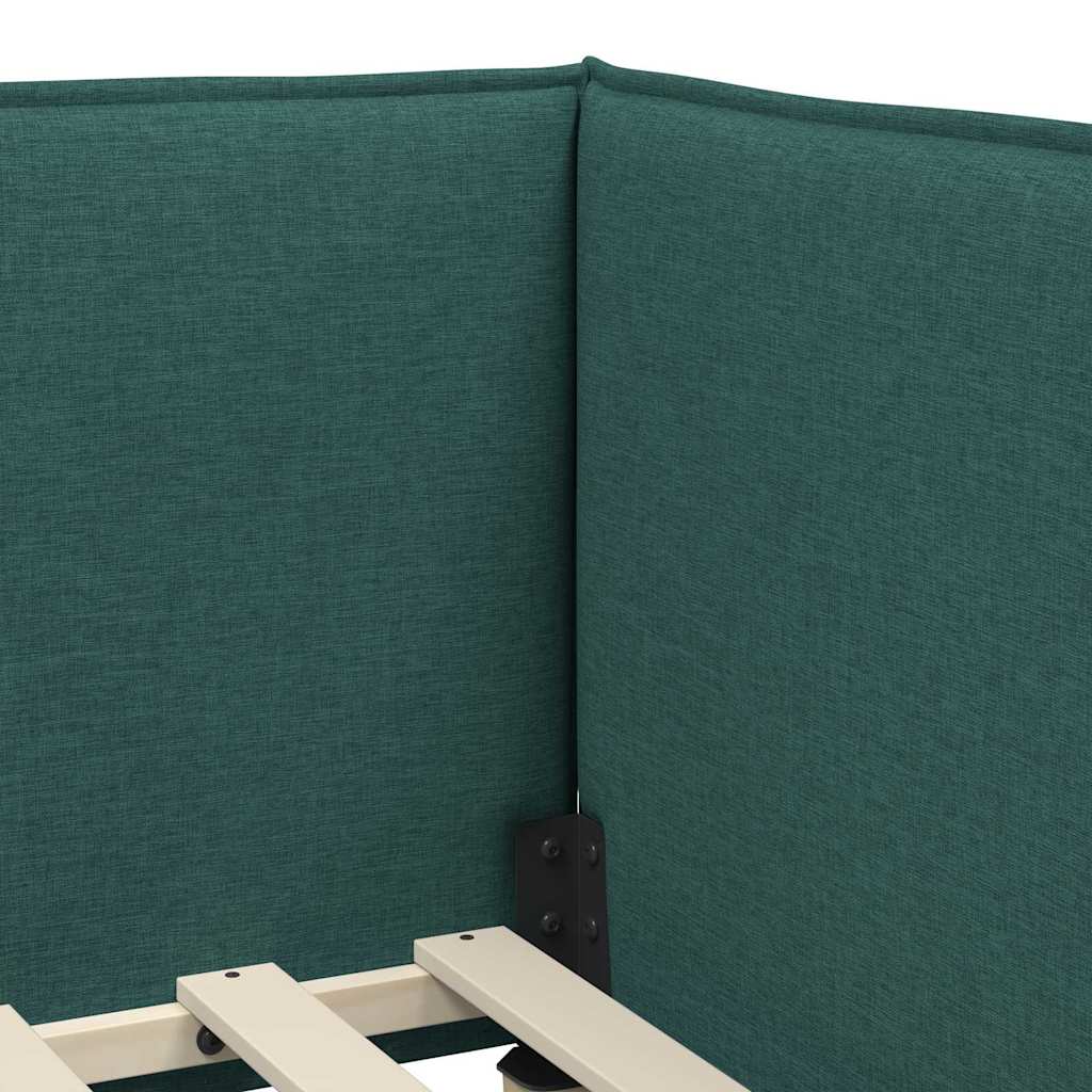 Cadre de lit d'angle avec matelas 2 pcs Vert Velours - XIOS