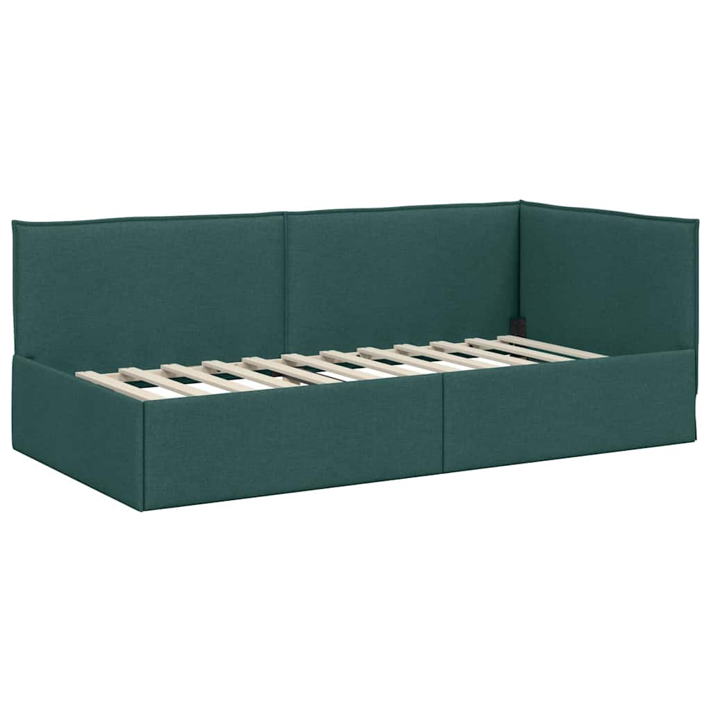 Cadre de lit d'angle avec matelas 2 pcs Vert Velours - XIOS