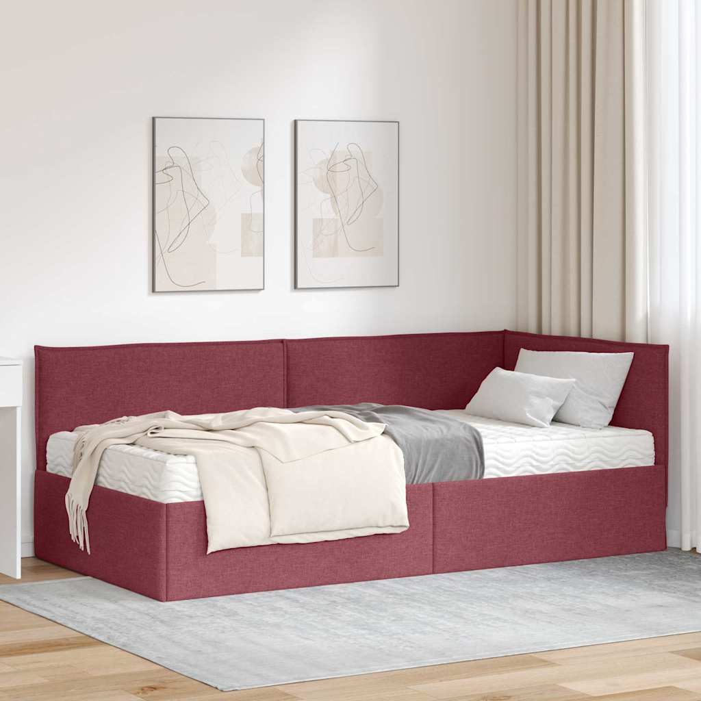Cadre de lit d'angle avec matelas 2 pcs Gris Velours - XIOS