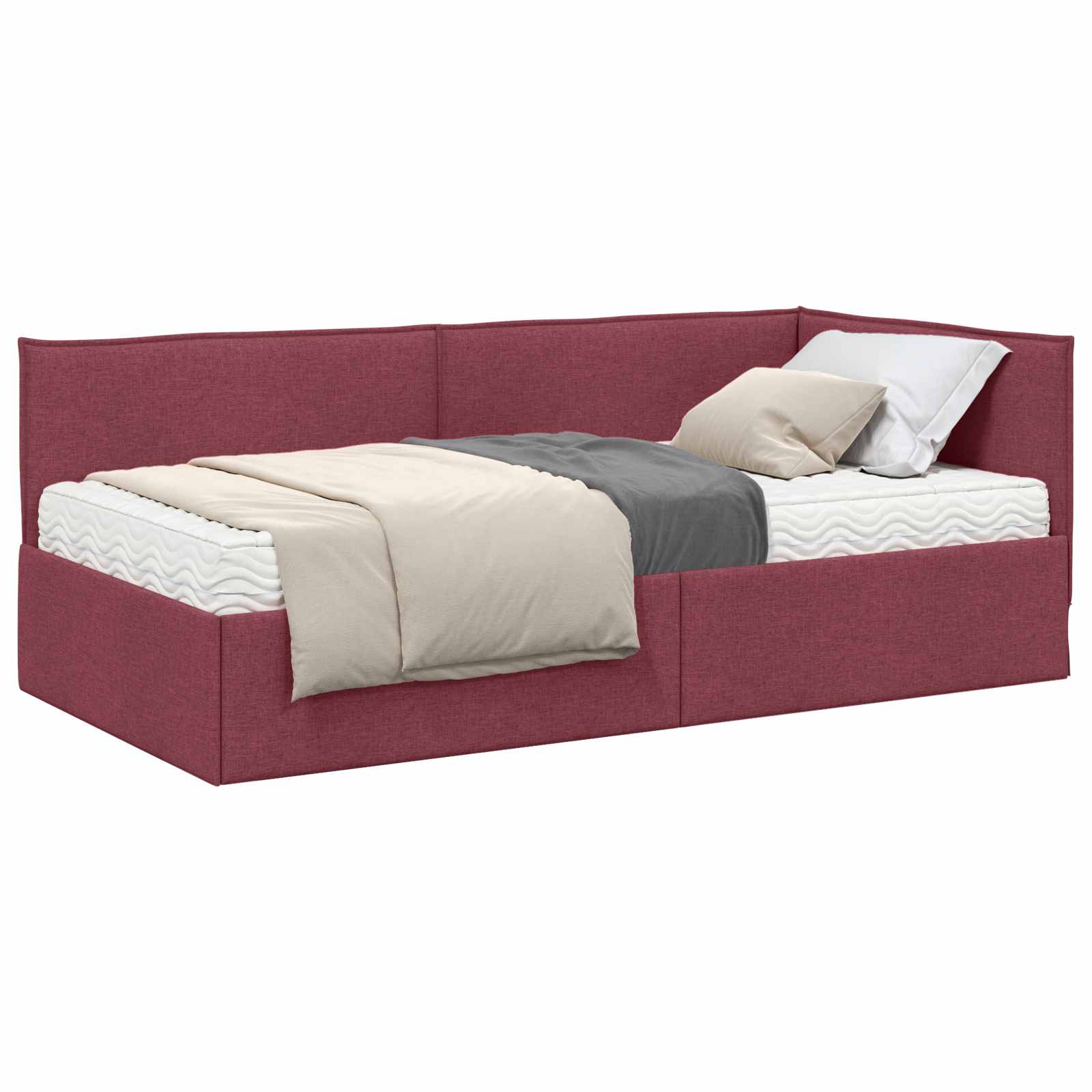 Cadre de lit d'angle avec matelas 2 pcs Gris Velours - XIOS