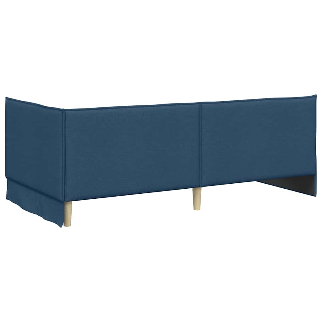 Cadre de lit d'angle avec matelas 2 pièces Bleu Velours