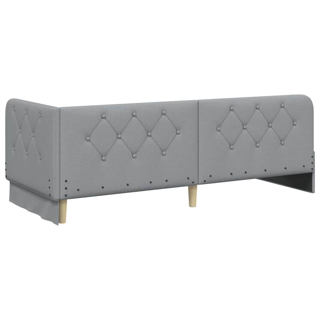 Cadre de lit d'angle Gris clair 80 x 200 cm tissu - XIOS