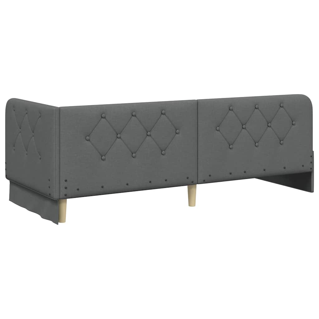 Cadre de lit d'angle Gris foncé 80 x 200 cm tissu - XIOS